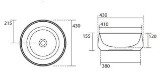 Раковина Kerasan F10 460431 черная 43 см
